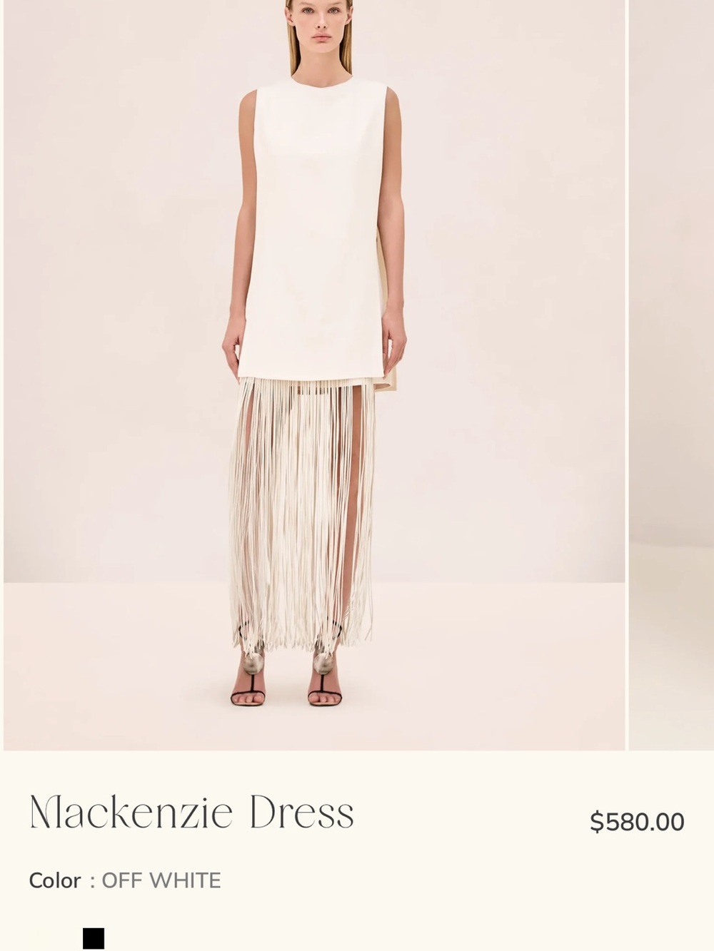 Alexis Off-White Fringe Mini Dress
